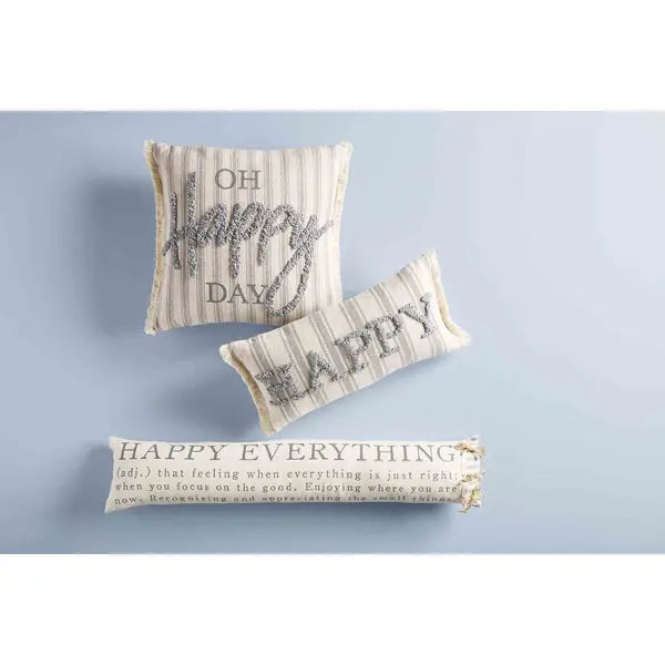 Mud Pie Happy Tufted Pillow