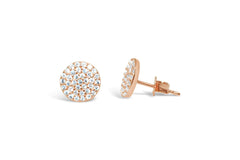 Stia Jewelry Pave Disk Earring - Rose Gold