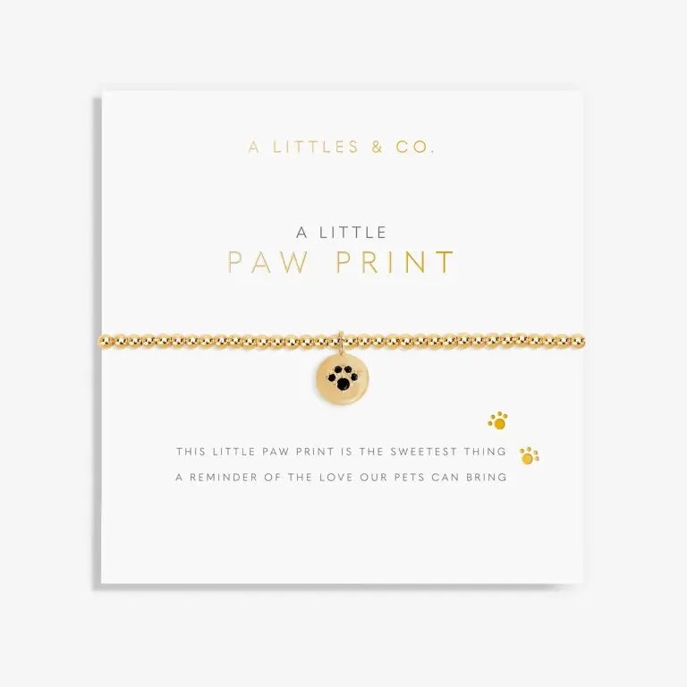 A Little Paw Print - Gold Bracelet Card View