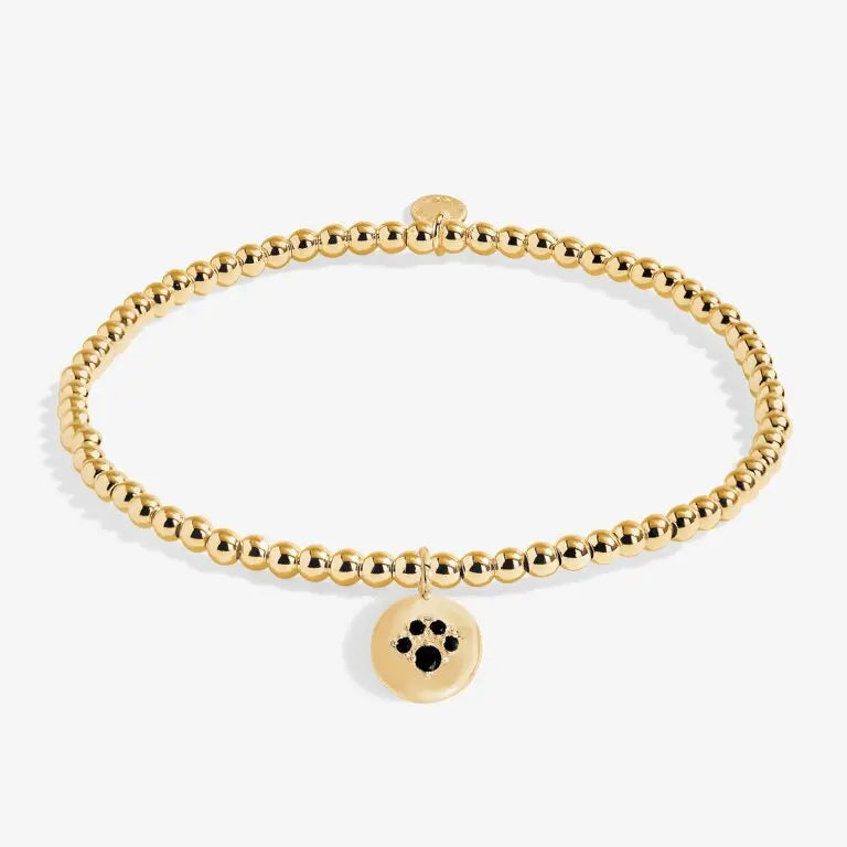 A Little Paw Print - Gold Bracelet Front View