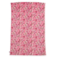 Plush Throw Blanket Botanical Paisley Pink Flat View