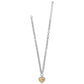Pretty Tough Bold Heart 2 Tone Necklace Length View