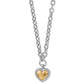 Pretty Tough Bold Heart 2 Tone Necklace Front View