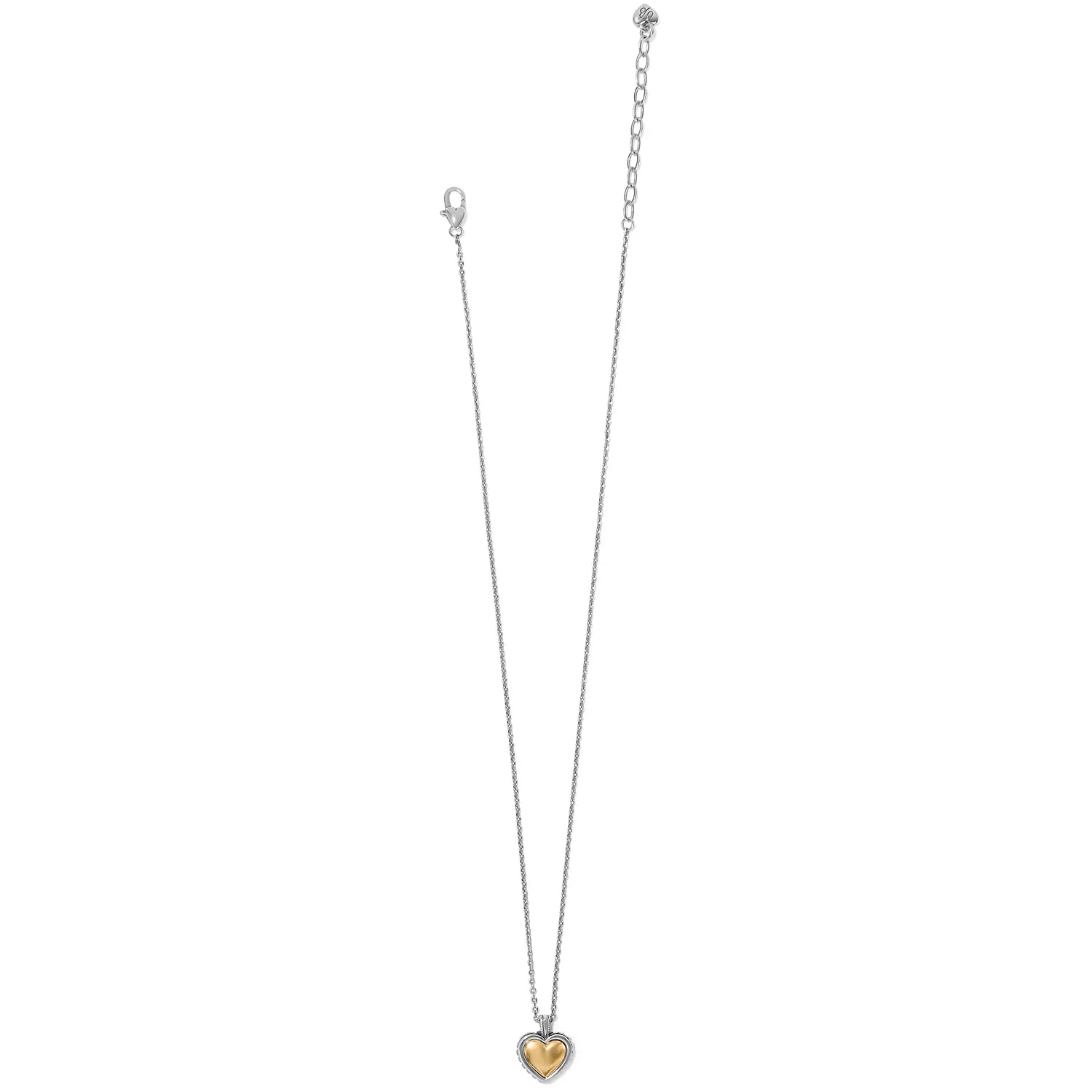 Pretty Tough Bold Heart Petite 2 Tone Necklace Length View