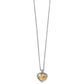 Pretty Tough Bold Heart Petite 2 Tone Necklace Front View