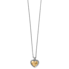 Pretty Tough Bold Heart Petite 2 Tone Necklace Front View