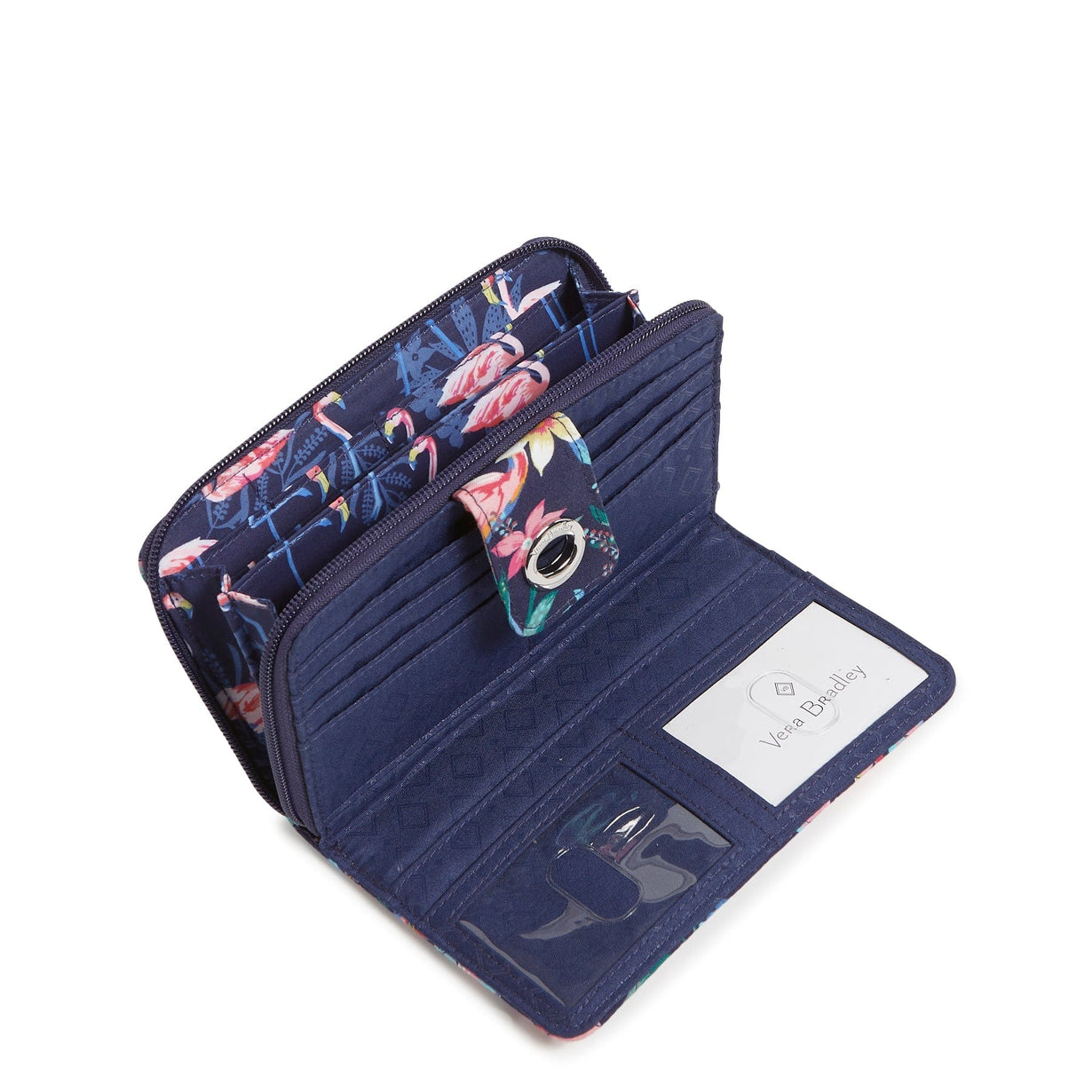 RFID Turnlock Wallet - Flamingo Garden