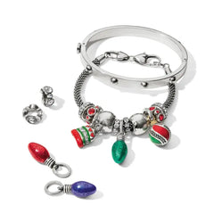 Red Holiday Bulb Charm Bracelet View