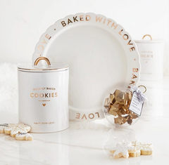 Ceramic Gold Foil Cake Plate