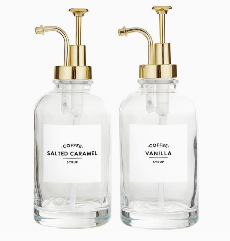 Glass Coffee Syrup Dispenser - Set Of 2