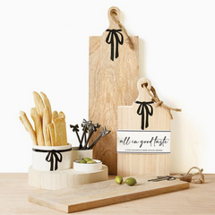 Trio Ceramic Bowls With Wood Base