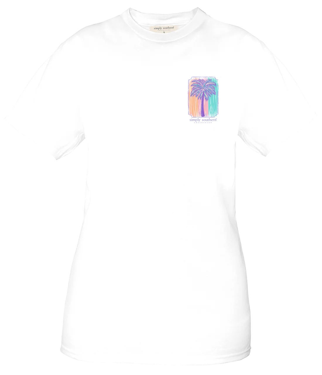 Simply Southern Palm Tree Short Sleeve Tee in the color white.