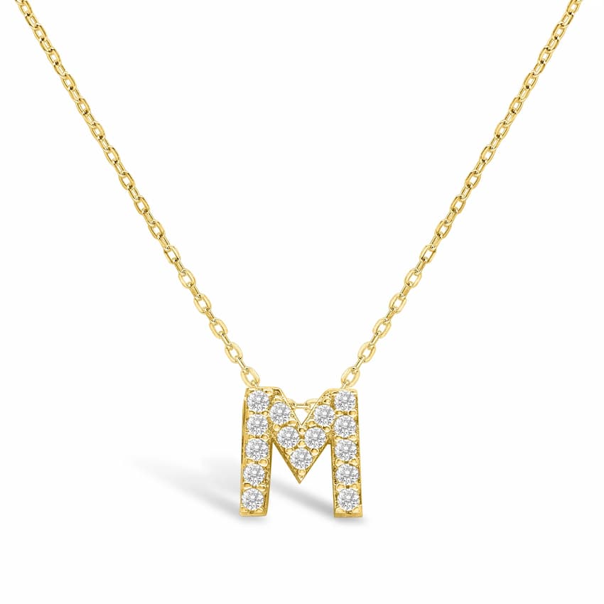 STIA Jewelry Letter Of Mine, Let It Shine Initial Necklace - M