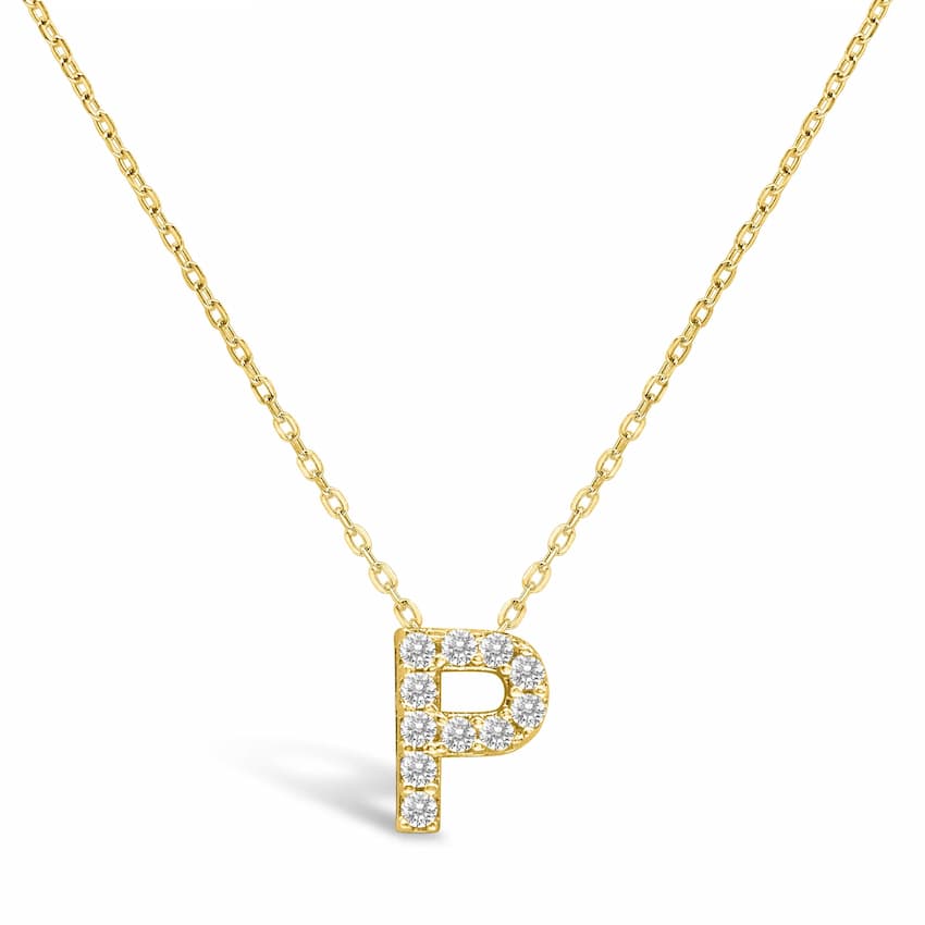 STIA Jewelry Letter Of Mine, Let It Shine Initial Necklace - P