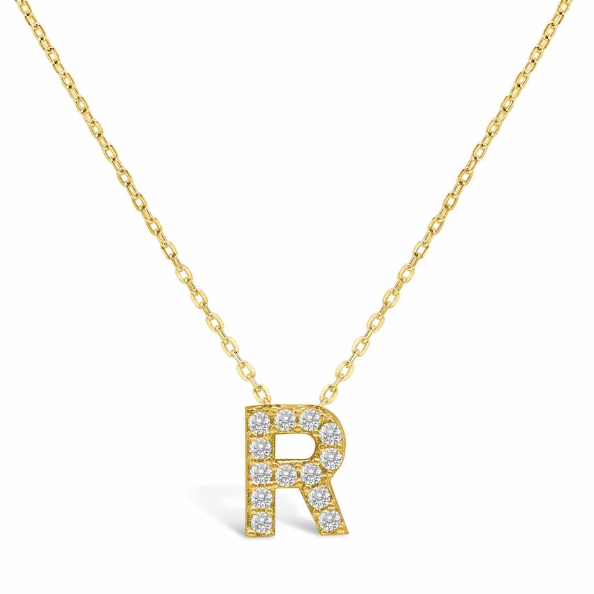 STIA Jewelry Letter Of Mine, Let It Shine Initial Necklace - R