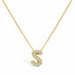 STIA Jewelry Letter Of Mine, Let It Shine Initial Necklace - S