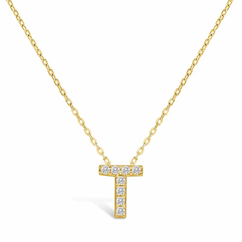STIA Jewelry Letter Of Mine, Let It Shine Initial Necklace - T