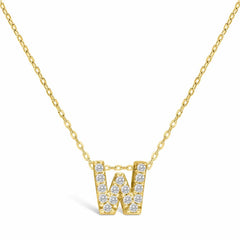 STIA Jewelry Letter Of Mine, Let It Shine Initial Necklace - W