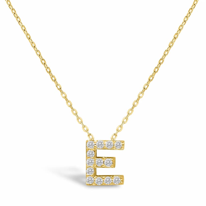 STIA Jewelry Letter Of Mine, Let It Shine Initial Necklace - E