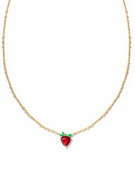 Strawberry Short Pendant Necklace in Gold - From Kendra Scott