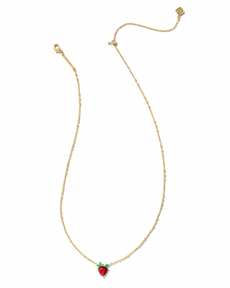 Strawberry Short Pendant Necklace in Gold - From Kendra Scott