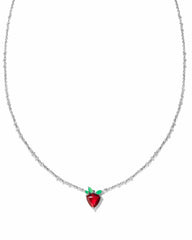 Strawberry Short Pendant Necklace in Silver - From Kendra Scott