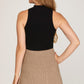 Mocha colored knit mini skirt.