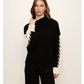 Color Block Mock Neck Pullover