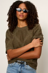 Diamond Stitch Sweater Tee
