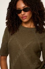 Diamond Stitch Sweater Tee