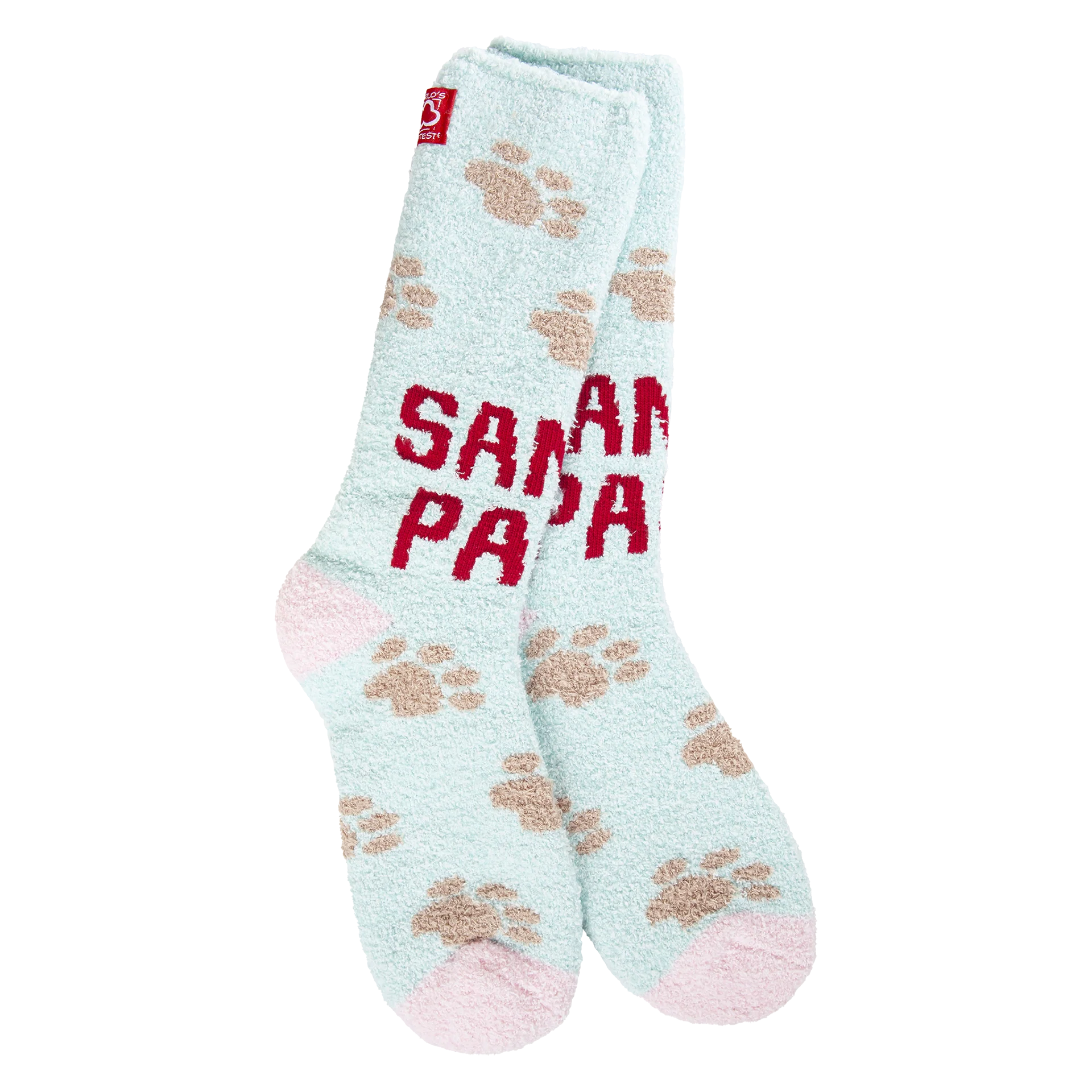 World's Softest Socks Cozy Crew Socks - Santa Paws