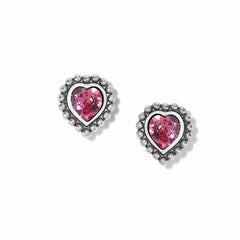 Shimmer Heart Pink Mini Post Earrings