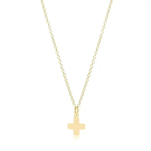 16" Necklace Gold - Signature Cross Gold Charm Front View