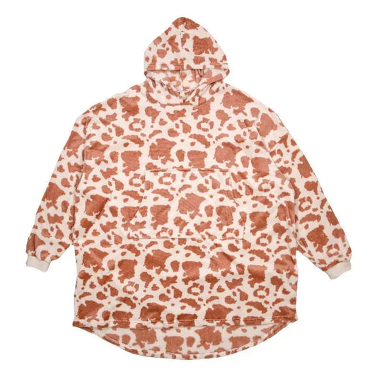 Simply Southern Hoodie Poncho in cow pattern. 800