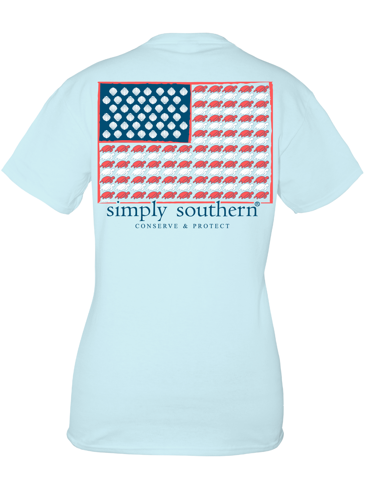 Simply Southern Turtle American Flag Short Sleeve Tee