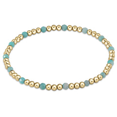 Enewton Gemstone Gold Sincerity Pattern 3mm Bead Bracelet - Amazonite