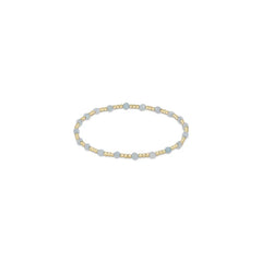 Enewton Gemstone Gold Sincerity Pattern 3mm Bead Bracelet - Aquamarine