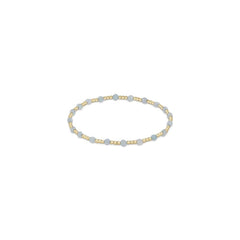 Enewton Gemstone Gold Sincerity Pattern 3mm Bead Bracelet - Aquamarine