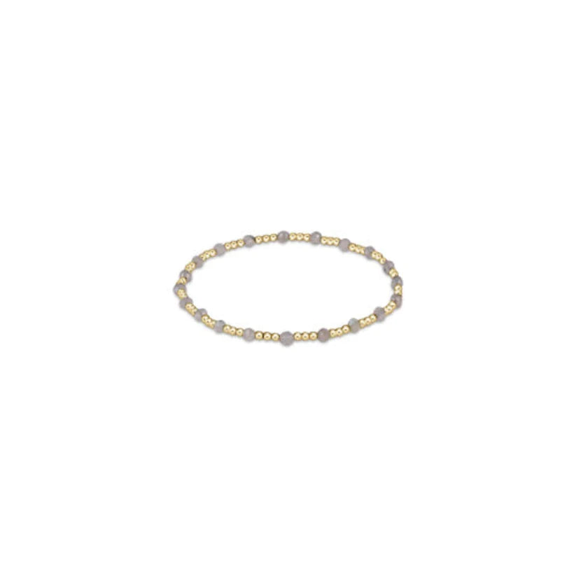 Enewton Gemstone Gold Sincerity Pattern 3mm Bead Bracelet - Labradorite