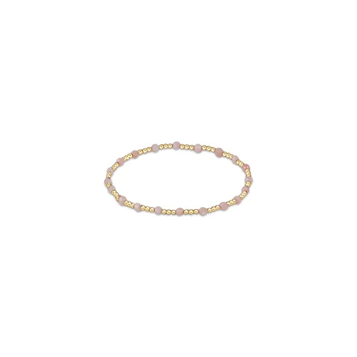 Enewton Gemstone Gold Sincerity Pattern 3mm Bead Bracelet - Pink Opal