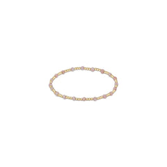 Enewton Gemstone Gold Sincerity Pattern 3mm Bead Bracelet - Pink Opal