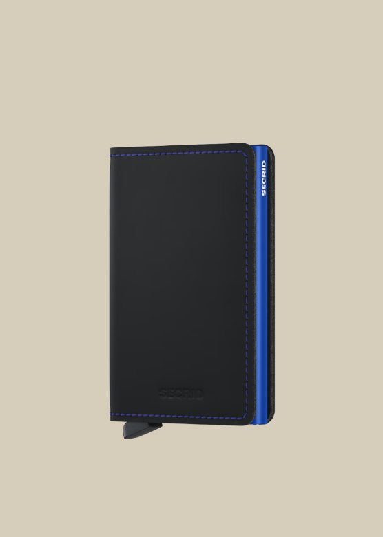 Slimwallet Matte-Black & Blue