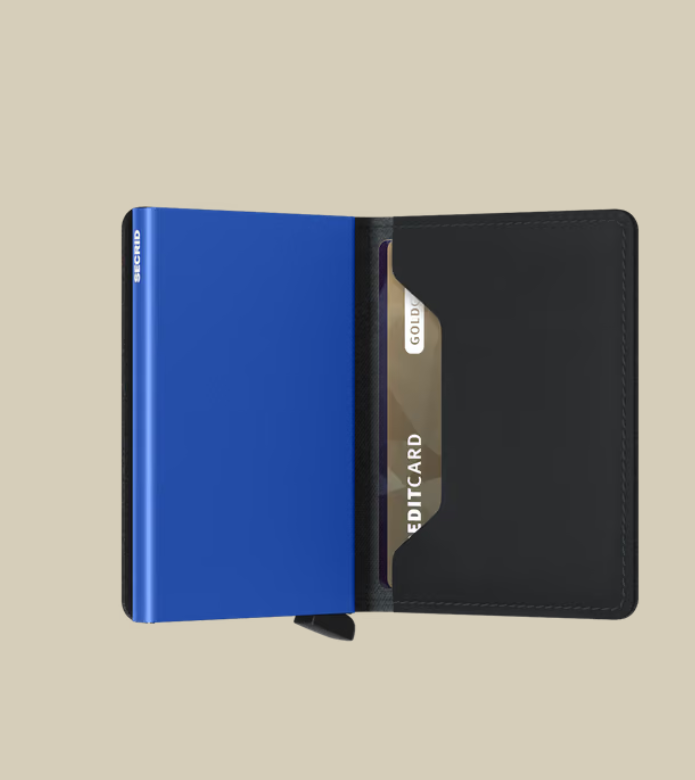 Slimwallet Matte-Black & Blue