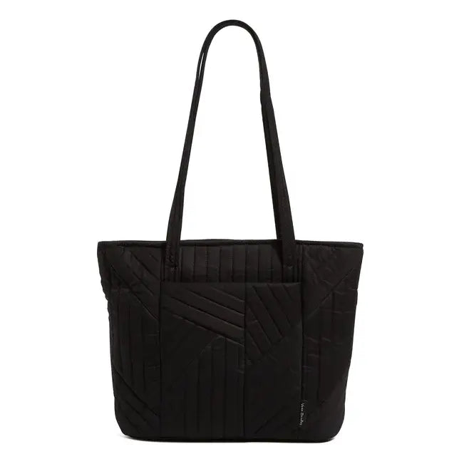 Small Vera Tote - Halo Quilt Black Front View