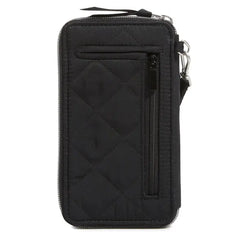 RFID Large Smartphone Wristlet Black Back View