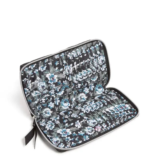 RFID Large Smartphone Wristlet Black Open View