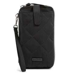 RFID Large Smartphone Wristlet Black Front View