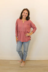 Sofie Long Sleeve Babydoll Tee Front View