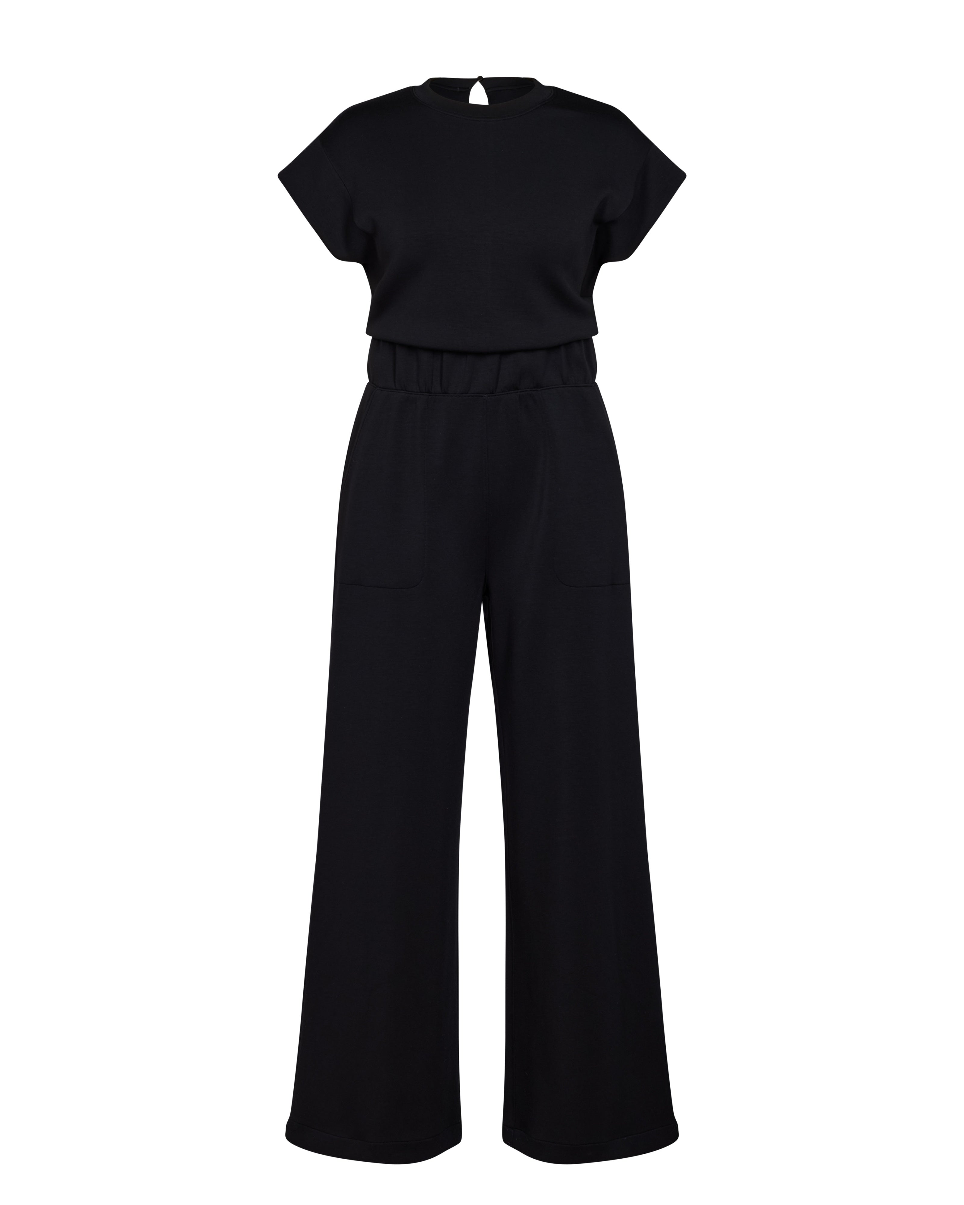 Spanx Airessentials Crop Wide Leg Jumpsuit | Very Black