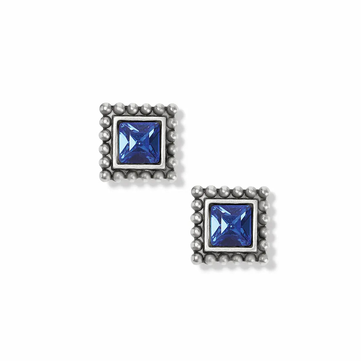 Sparkle Square Blue Mini Post Earrings